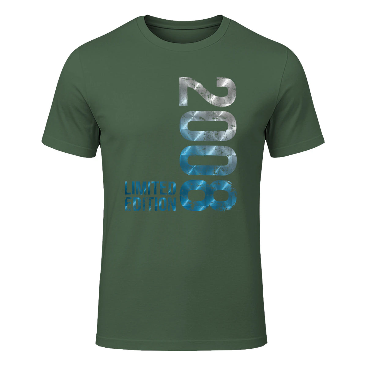 Vintage Eighteenth Birthday Gift T-Shirt in Military Green - front view
