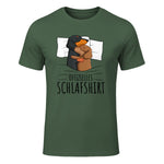Offizielles Schlafshirt Dackel Hund Dachshund Teckel in Military Green - front view