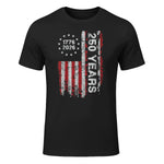 American Independence Freedom Anniversary T-Shirt in Black - front view