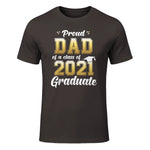 Proud Dad of a Graduate Senior Gift T-Shirt in Dark Chocolate - front view