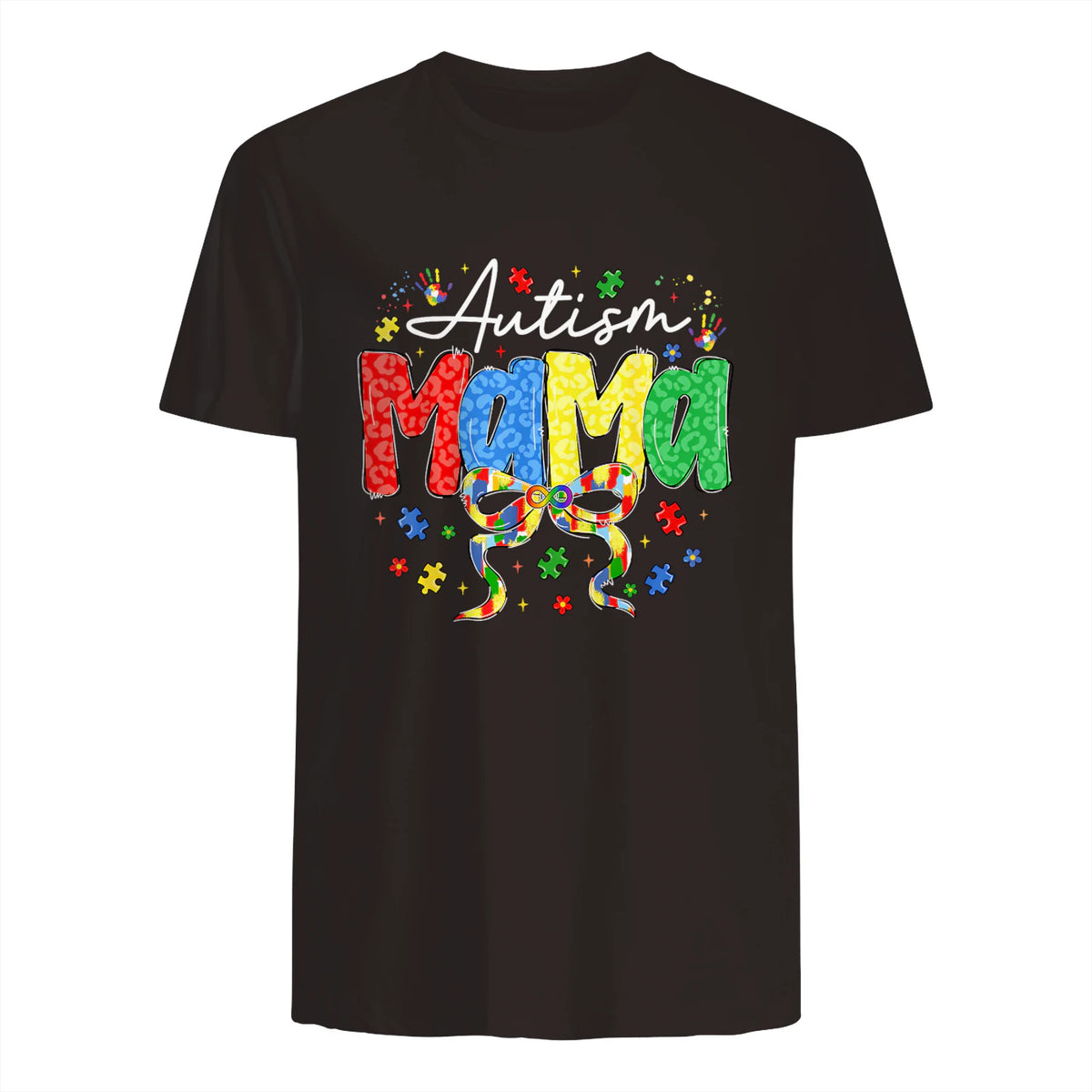 Proud Autism Mama Mom Awareness Gifts for Moms in Dark Chocolate - back view