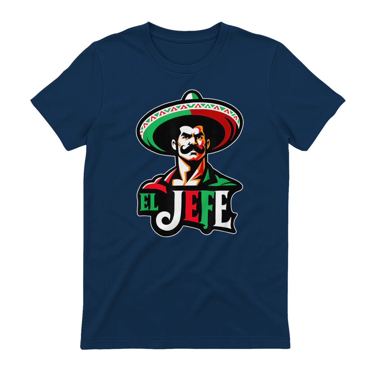 El Jefe Le Patron En Espagnol Drôle Phrase Mexicaine in Navy - back view