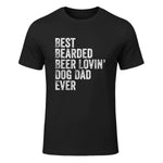 Best Bearded Beer Lovin Dog Dad T-Shirt Pet Lover Owner Gift in Black - front view