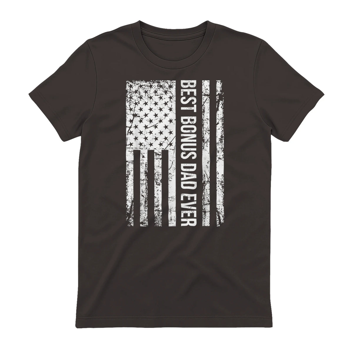 Step Dad Best Bonus Dad Ever For Stepdad American Flag in Dark Chocolate - back view
