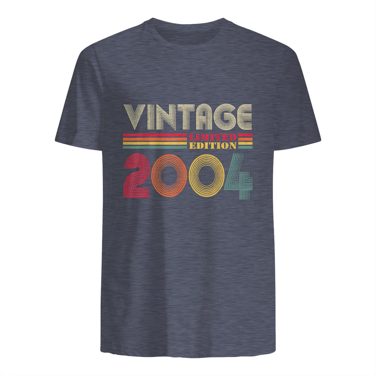 Vintage Twentieth Birthday Gift T-Shirt in Heather Navy - back view