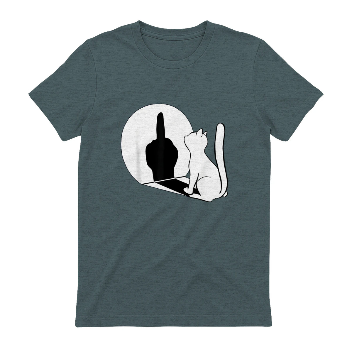 Chat Majeur drôle avec Doigt d'honneur in Dark Heather - back view