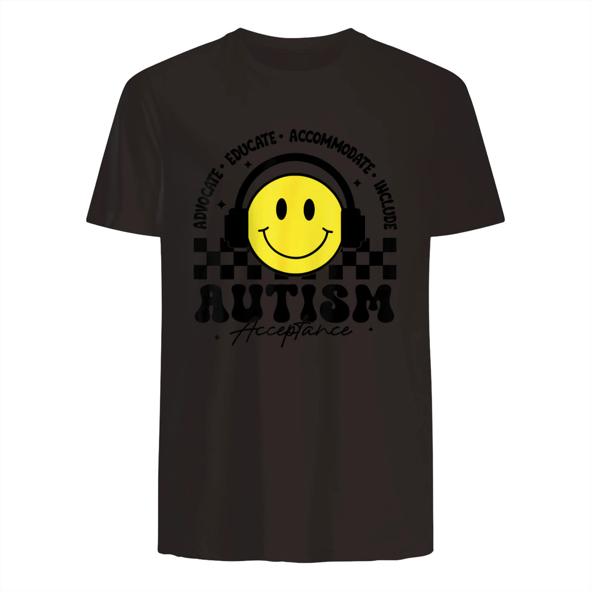 Autism Awareness Acceptance Special Education Teacher Kids T-Shirt in Dark Chocolate - back view