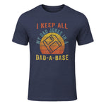 I Keep All My Dad Jokes In A Dad-A-Base Vintage Father Dad in Heather Navy - front view