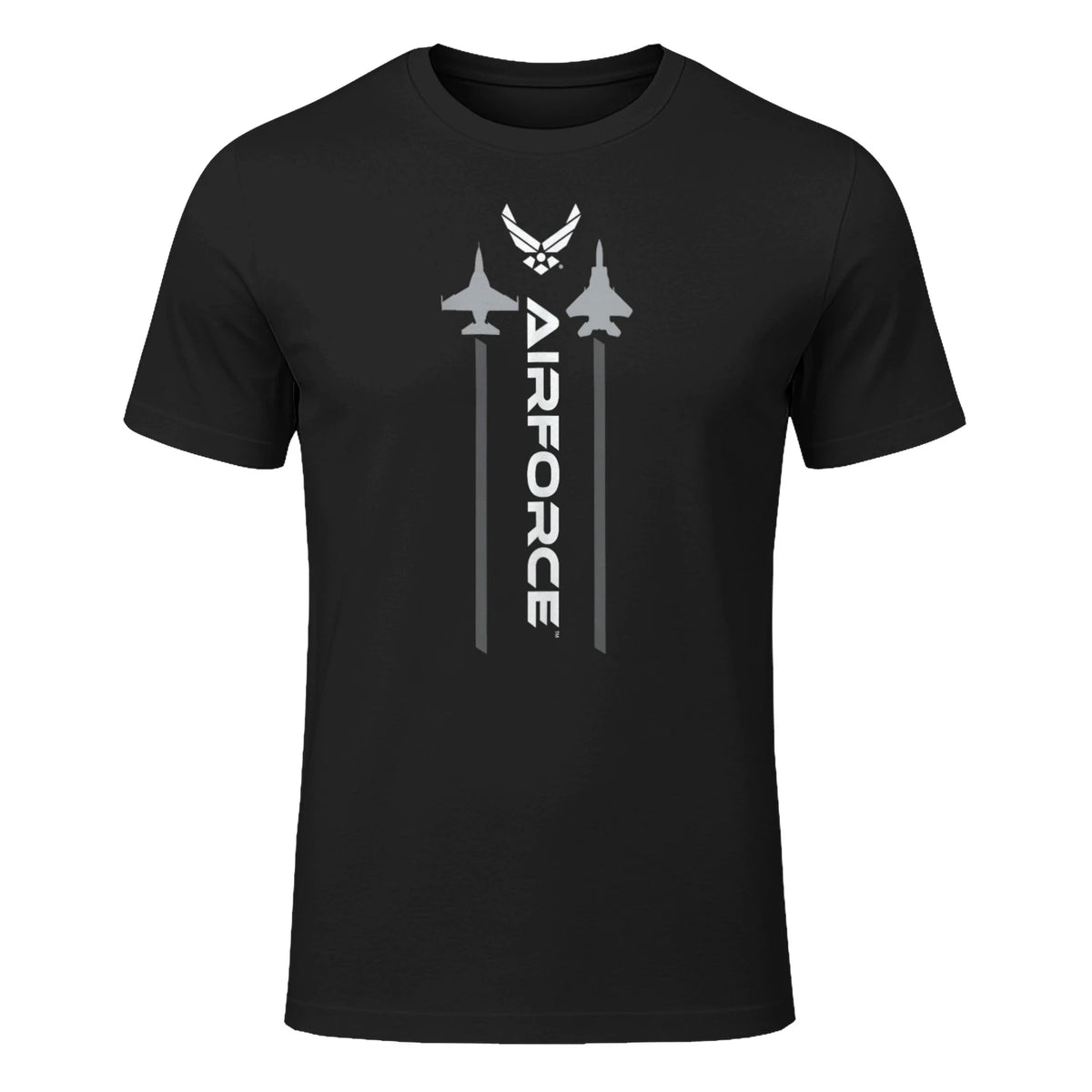 US Air Force with Logo T-Shirt in Black - front view