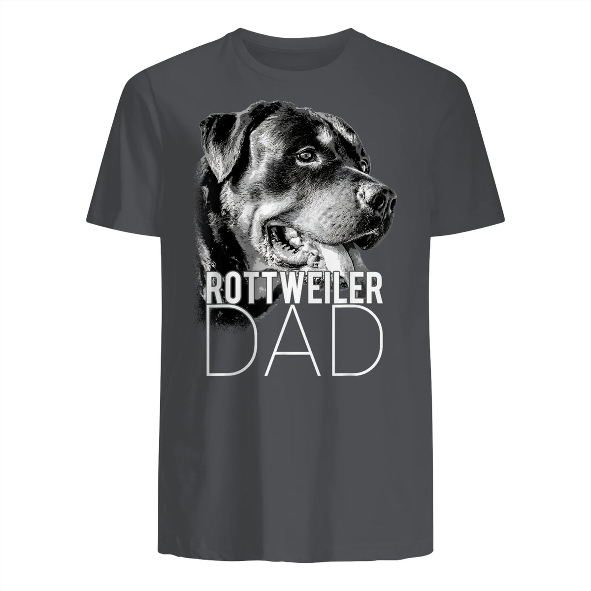 Dog Dad Rottweiler – Chiens Papa in Charcoal - back view