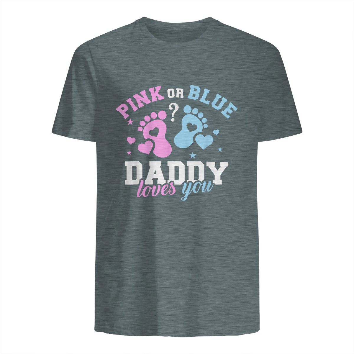 Gender Reveal Daddy dad in Dark Heather - back view