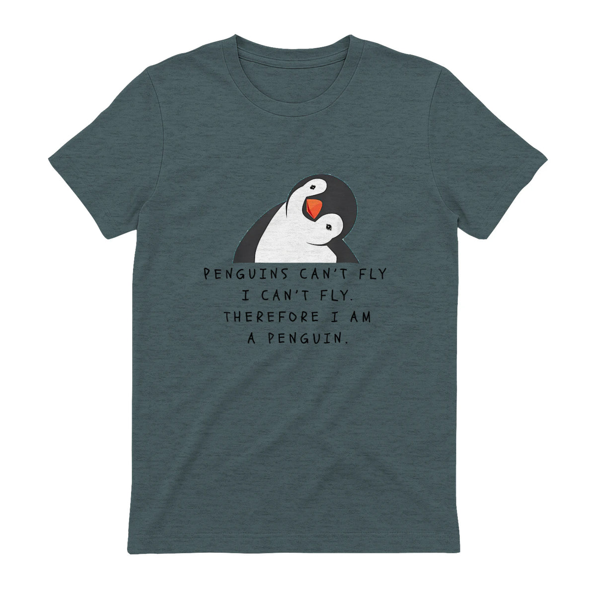 Funny Penguins T-shirt Woman Man Children Gift in Dark Heather - back view