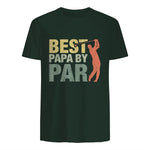 Funny Best Papa By Par Father's Day Golf Gift Grandpa in Forest Green - back view