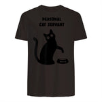 Personal Cat Servant Shirt Funny Black Cat Lover Gift in Dark Chocolate - back view