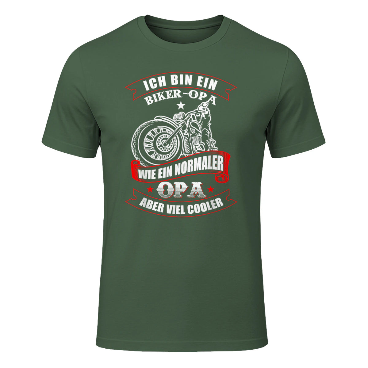 Biker-Opa wie normaler Opa Aber viel Cooler - Motorrad Shirt in Military Green - front view