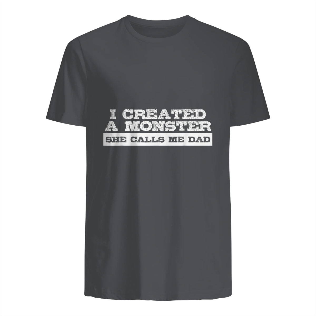 Funny Tshirt Gift for Dad from Daughter First Father's Day in Charcoal - back view