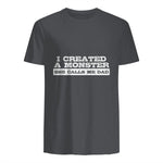 Funny Tshirt Gift for Dad from Daughter First Father's Day in Charcoal - back view