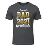Proud Dad of a Graduate Senior Gift T-Shirt in Charcoal - front view