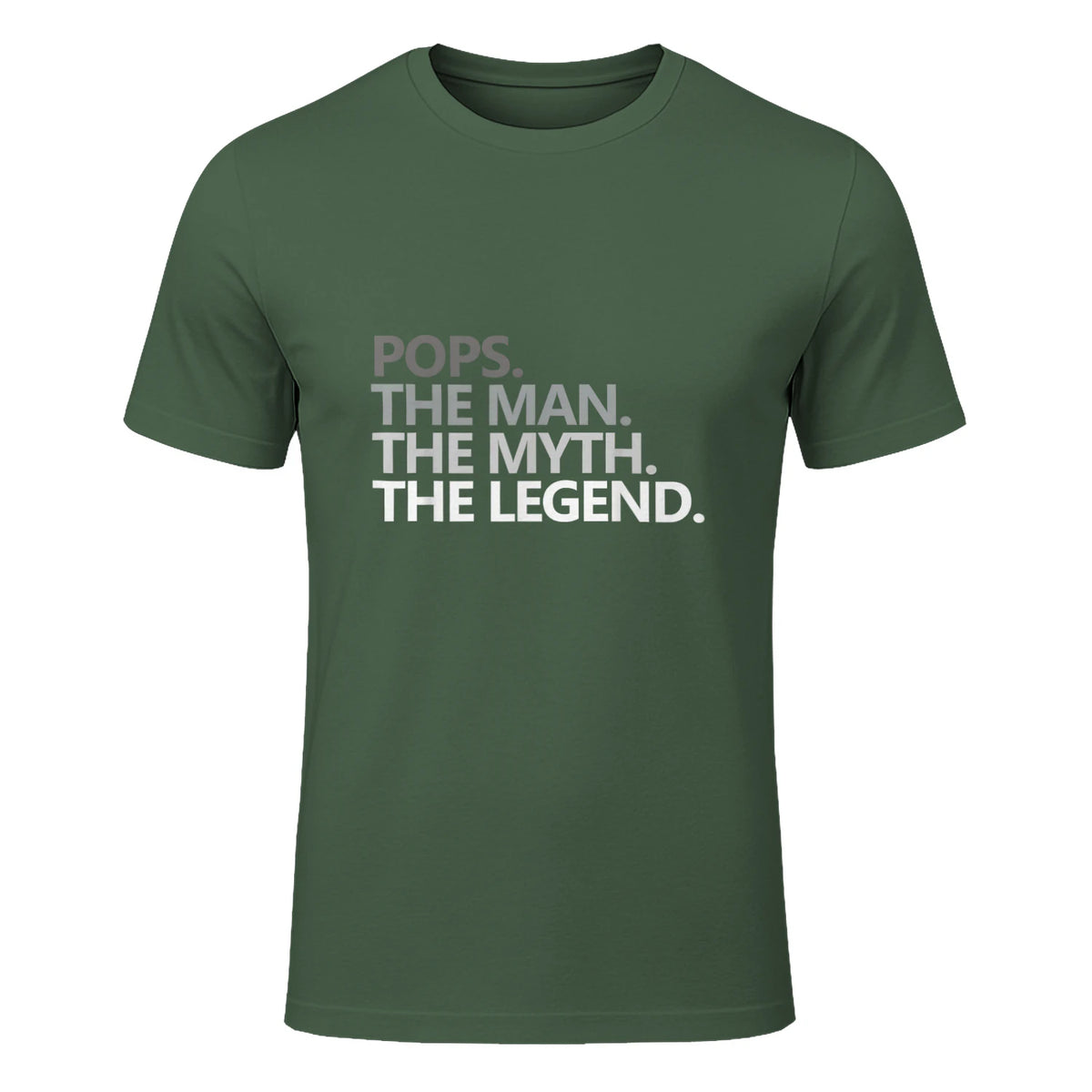 POPS GRANDPA DAD BIRTHDAY Father's Day Funny Men Gift in Military Green - front view