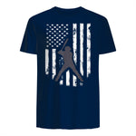 American Flag Baseball Shirt Cool Distressed Jersey Gift Tee T-Shirt in Navy - back view