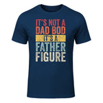 Mens It's Not A Dad Bod It's A Father Figure, Funny Retro Vintage,Short Sleeve in Navy - front view
