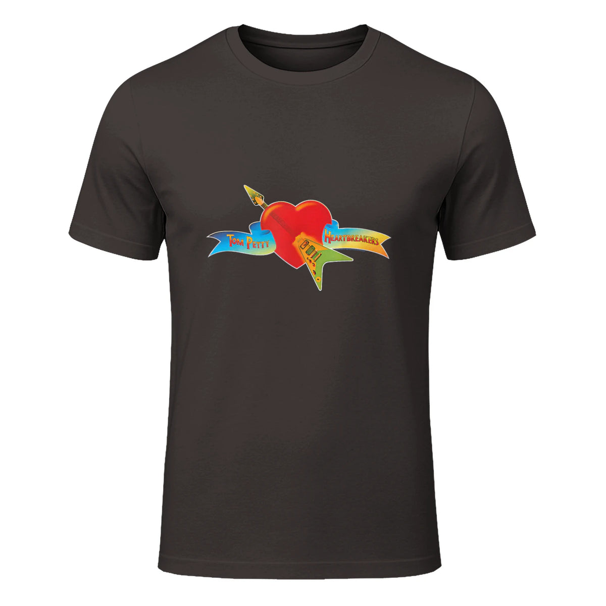 Tom Petty and The Heartbreakers Classic Logo T-Shirt in Dark Chocolate - front view