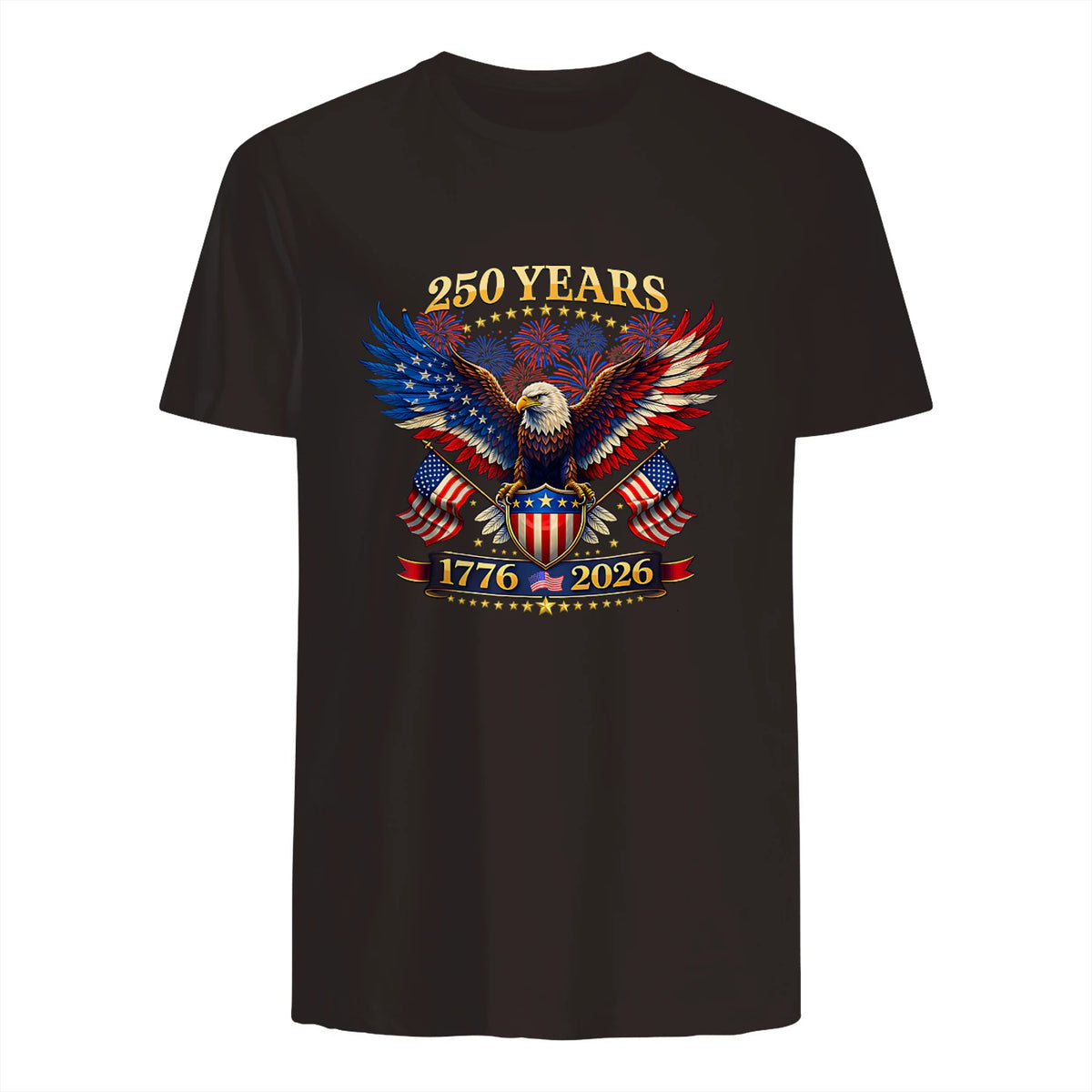 American Independence Day Anniversary T-Shirt in Dark Chocolate - back view
