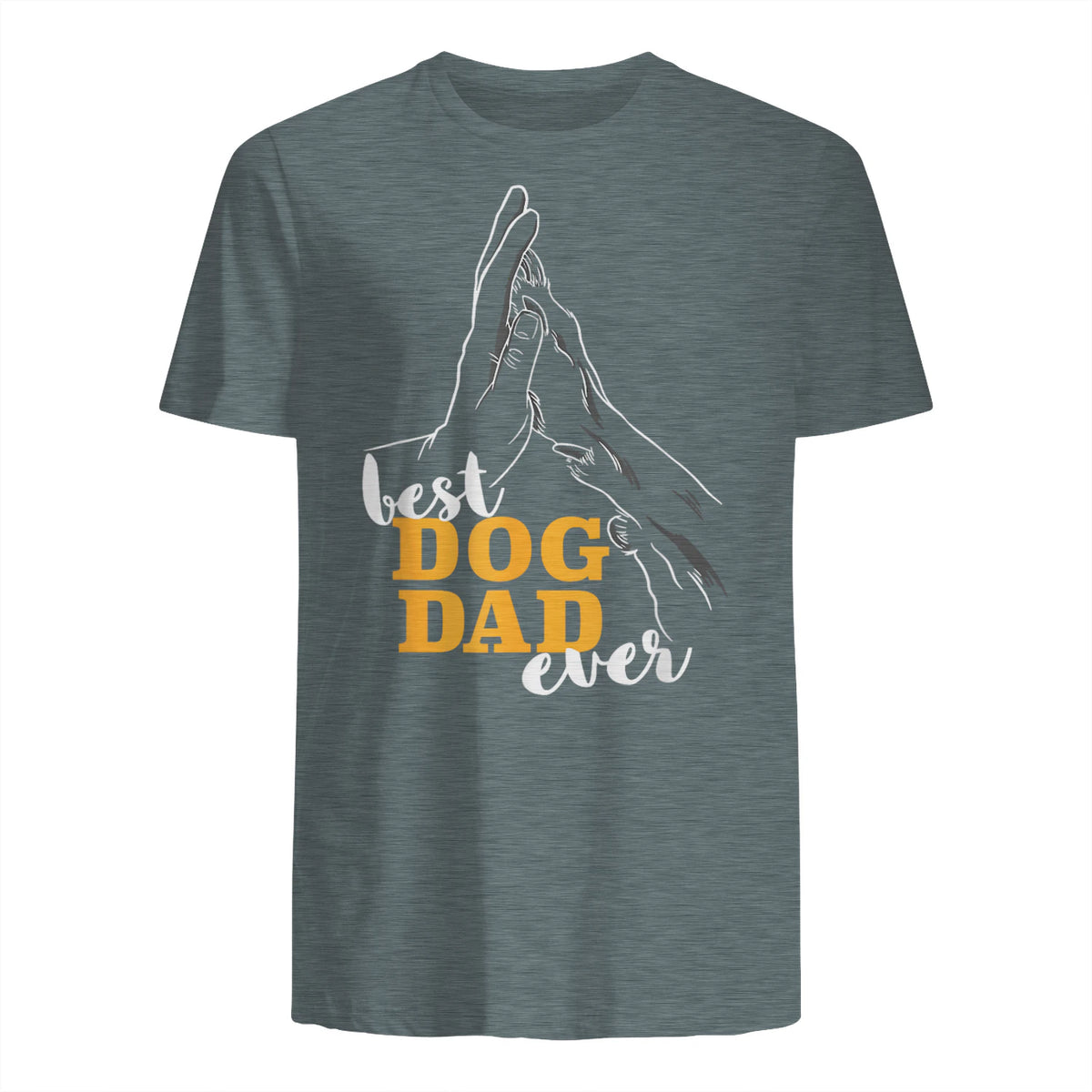 Best Dog Dad Ever Le meilleur papa chien du monde - Chiens in Dark Heather - back view