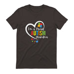 I'm A Proud Grandma Love Heart Autism Awareness Puzzle in Dark Chocolate - back view