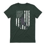 American Flag Baseball Shirt Cool Distressed Jersey Gift Tee T-Shirt in Forest Green - back view