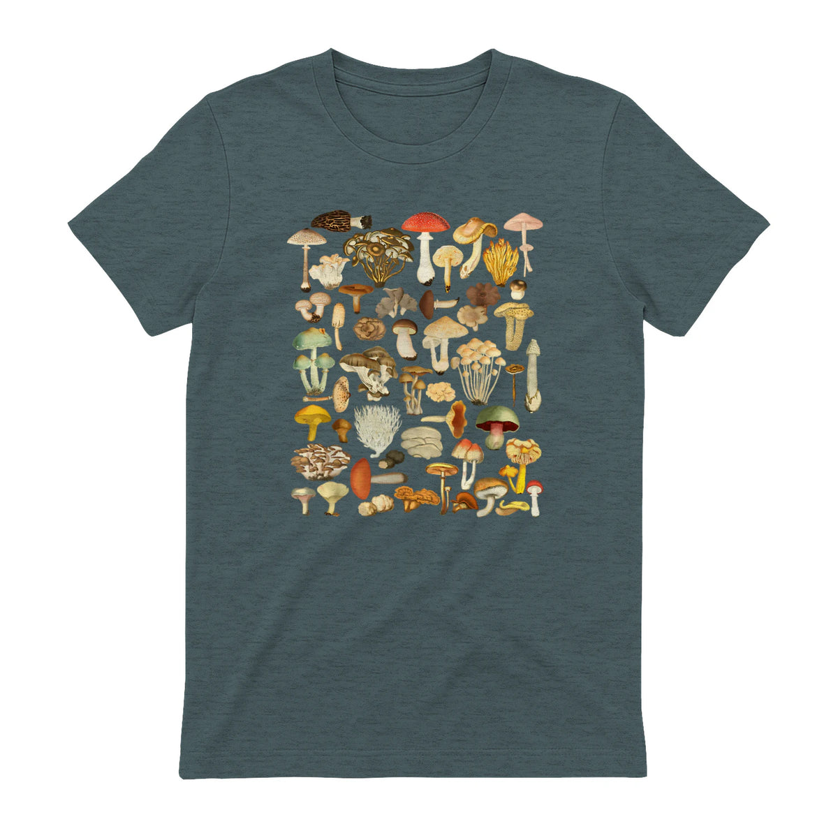 Mushroom Shirt Mycology Fungi Foraging Mushroom Whisperer in Dark Heather - back view