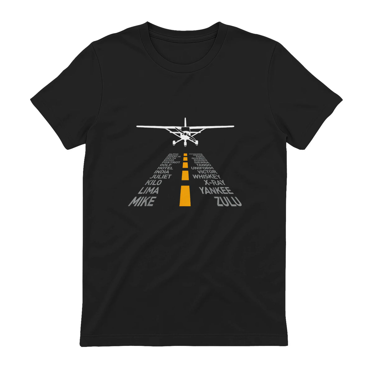 Avion RC Pilot Aéroport Piste Phonetic Alphabet Petit Avion in Black - back view