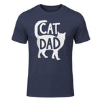 Best Cat Dad Fathers Day Men Kitty Daddy Papa Christmas Meow in Heather Navy - front view