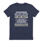 Zockerdad PC Spiele Gaming Zocken Konsole T-Shirt in Heather Navy - back view