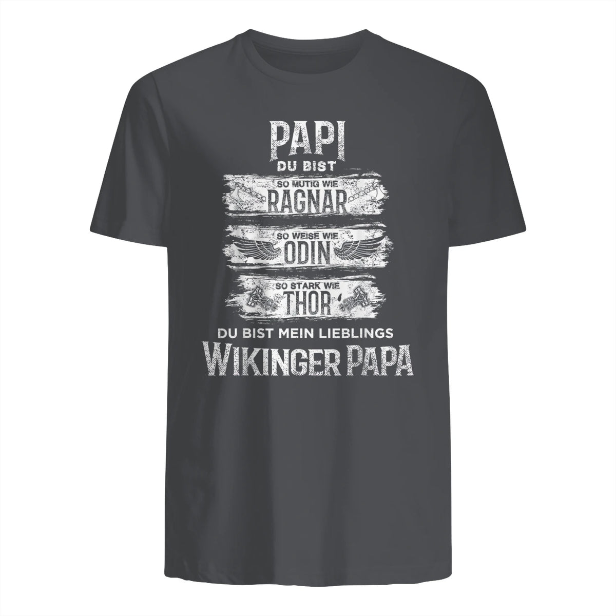 Wikinger Papa Vater Ragnar Thor Odin in Charcoal - back view