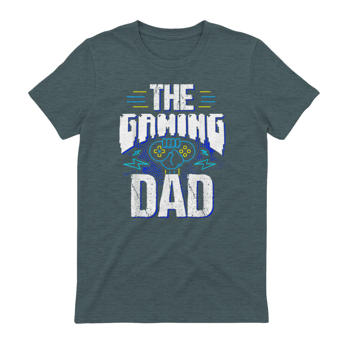 Gamer Zocker Games Pc - Best Gaming Dad Ever T-Shirt in Dark Heather - back view