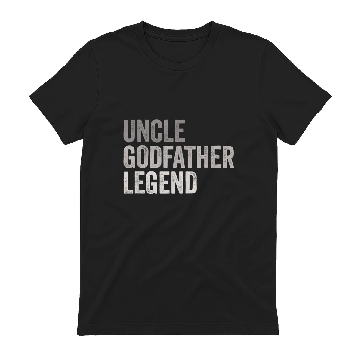 Funny Uncle Godparent Hero Message Uncle Godfather Legend For A Favorite Uncle Family Baptism T-Shirt - Black, Sm in Black - back view