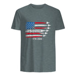 American Fourth of July Anniversary T-Shirt in Dark Heather - back view
