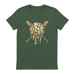 Baseball Drip Camo Baseball Bats Boys Sports Cool Game Day T-Shirt in Military Green - back view