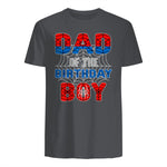 Birthday Boy Dad Spider Web T-Shirt in Charcoal - back view