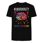 Neurodiversity Brain Autism Awareness ASD ADHD Men Women Kid in Black - back view