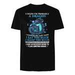 Five Signs I'm Probably a Dragon T-Shirt in Black - back view