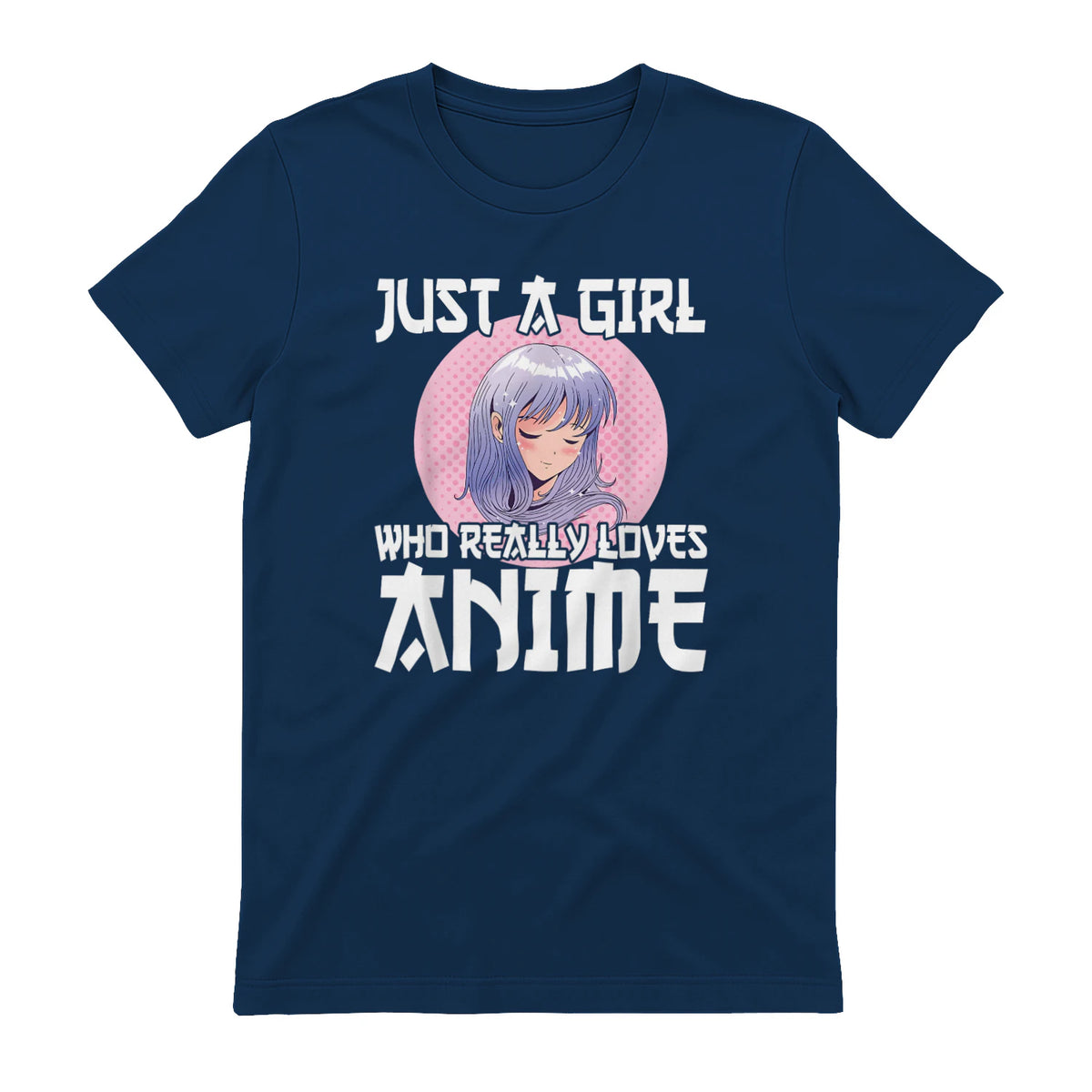 Manga & Anime Outfits for Women & Girls Anime Girl Merch Otaku Gift Just A Girl Who Loves Anime in Navy - back view