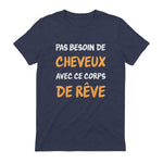 Calvitie Humour Papa Chauve in Heather Navy - back view