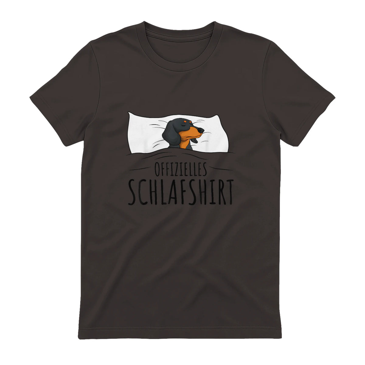 Offizielles Schlafshirt Schlafanzug Dackel Hund Geschenkidee in Dark Chocolate - back view
