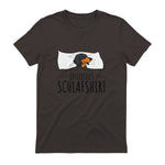 Offizielles Schlafshirt Schlafanzug Dackel Hund Geschenkidee in Dark Chocolate - back view
