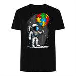 Astronaut Balloon Autism Awareness Space Autistic Kids Boys in Black - back view