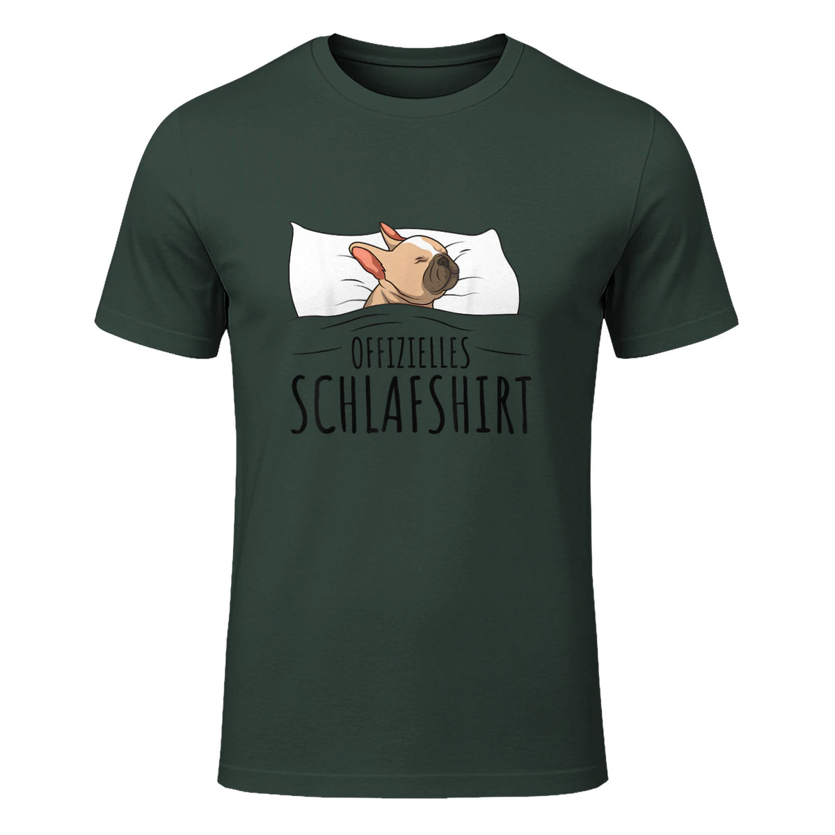 Süße Französische Bulldoggen Geschenke Offizielles Schlafshirt Schlafanzug Französische Bulldogge , Weiß, S, Kurz in Forest Green - front view