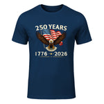 Patriotic Eagle Independence Anniversary T-Shirt in Navy - front view