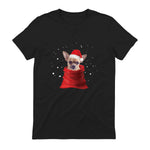 Chihuahua Motif de Noël - Mignon Mignon Xmas Neige Chiwawa in Black - back view